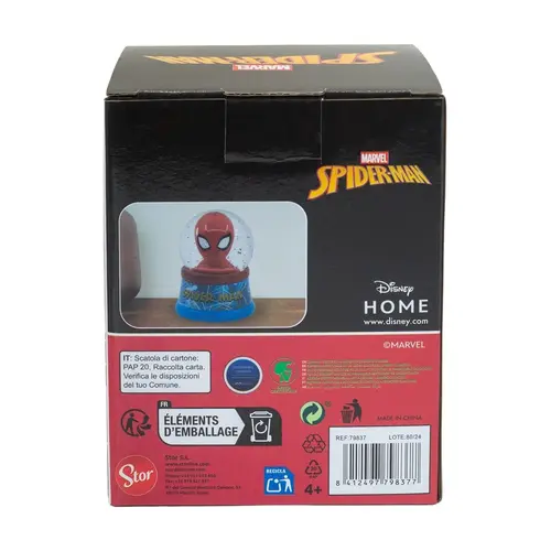 Marvel Spiderman Sneeuwbol Jongens – Marvel Sneeuwbol met Glitters – Decoratie Cadeau