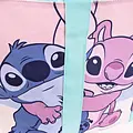 Disney Disney Stitch Strandtas – Grote Schoudertas met Angel – Lichtroze & Blauw – Ritsvak & Binnenvak