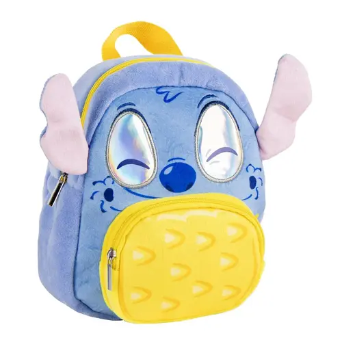 Disney Disney Stitch Rugzak Peuter – Blauw Geel – 3D Design – 22 cm – Jongens Meisjes