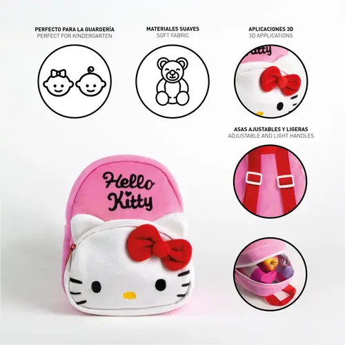 Disney Hello Kitty Rugzak Peuter Meisjes – 3D Rugzak Kind – Roze – 22 cm – 1-3 Jaar