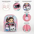 Gabby's Poppenhuis Gabby’s Dollhouse Rucksack Mädchen – Kinder Rucksack – Rosa – 30 cm – Transparentes Vorderfach