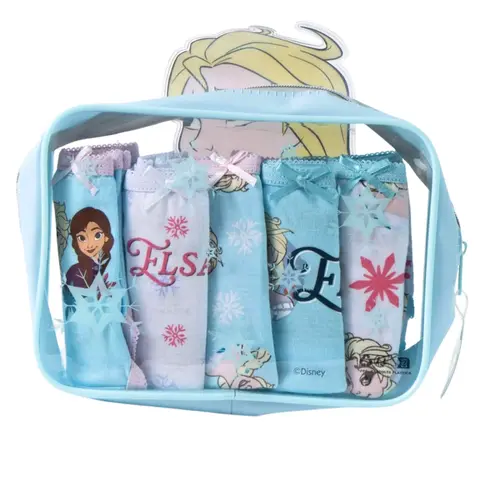 Disney Frozen Ondergoed Set Meisjes – 5 Stuks – Kinder Onderbroek – Elsa & Anna – Inclusief Opbergtas