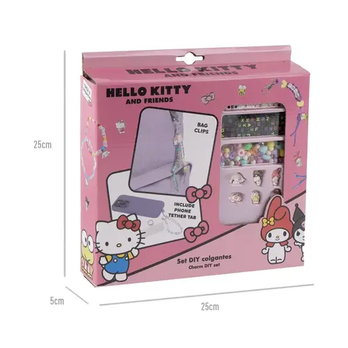 Hello Kitty Hello Kitty DIY Armbandjes en Sleutelhangers Set – 250+ Kralen – Inclusief Bedels, Koorden en Telefoonhanger