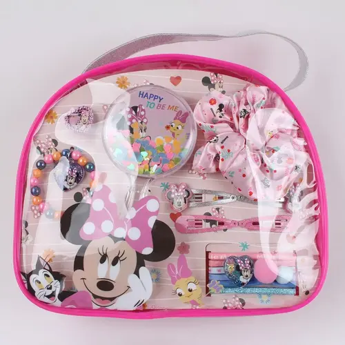 Disney Disney Minnie Mouse Beautyset voor Meisjes – Haaraccessoires Set met Haarborstel, Scrunchie, Clips, Elastieken en Armband – Inclusief Opbergtas