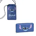 Disney Disney Stitch Portemonnee en Telefoontas Set Blauw Dames