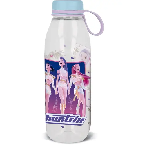 Kpop Demon Hunters Kpop Demon Hunters Huntrix Rugzak en Drinkfles Set – Schooltas met Waterfles – Marineblauw – Officieel Gelicenseerd