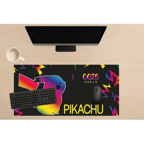 Pokemon Pokémon Pikachu Rugzak, Deskmat en Notebook Set – Schooltas met Bureauonderlegger en Notitieboek – Zwart – Officieel Gelicenseerd