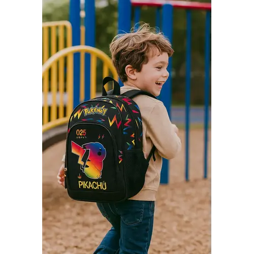 Pokemon Pokémon Pikachu Rugzak, Deskmat en Notebook Set – Schooltas met Bureauonderlegger en Notitieboek – Zwart – Officieel Gelicenseerd