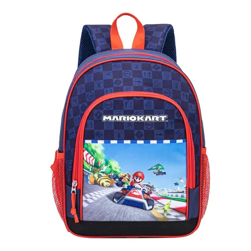 Super Mario Mario Kart Rucksack und Turnbeutel Set – Schulrucksack mit Sportbeutel – Blau Rot – Offiziell Lizenziert
