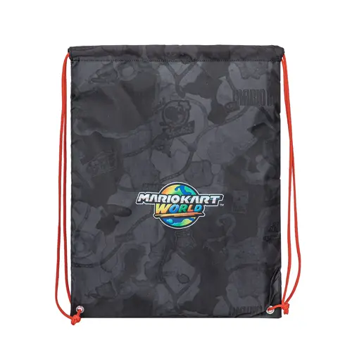 Super Mario Mario Kart World Rucksack Set mit Federmäppchen und Turnbeutel – Schulrucksack Kinder – Nintendo Mario Tasche – Jungen – Schwarz Rot – 32 CM