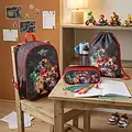 Super Mario Mario Kart World Rucksack Set mit Federmäppchen und Turnbeutel – Schulrucksack Kinder – Nintendo Mario Tasche – Jungen – Schwarz Rot – 32 CM