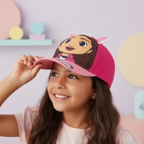 Gabby's Poppenhuis Gabby's Dollhouse Zomerset en Pet voor Meisjes – T Shirt, Korte Broek en Cap – Roze/Wit – Officieel Gelicenseerd