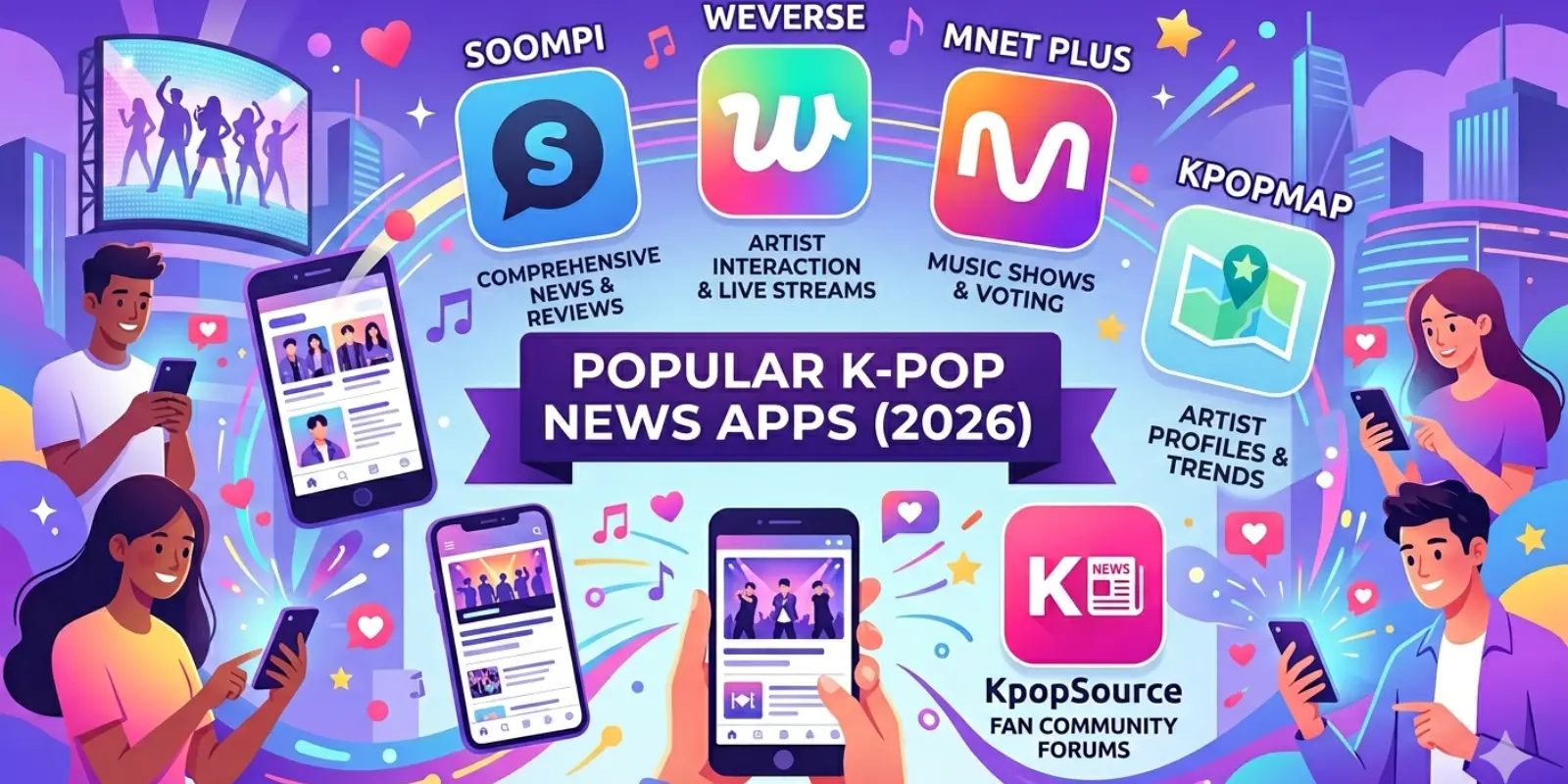 Which apps are popular for following K-pop news? (2026)