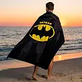 DC Comics Batman Strandlaken 90 x 180 cm – Sneldrogende Strandhanddoek – Zwart Geel – Officieel DC Comics Gelicenseerd