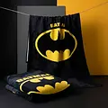 DC Comics Batman Strandlaken 90 x 180 cm – Sneldrogende Strandhanddoek – Zwart Geel – Officieel DC Comics Gelicenseerd
