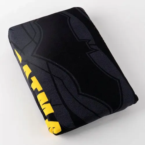 DC Comics Batman Strandlaken 90 x 180 cm – Sneldrogende Strandhanddoek – Zwart Geel – Officieel DC Comics Gelicenseerd