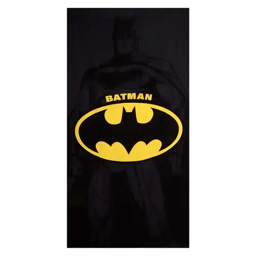 DC Comics Batman Strandlaken 90 x 180 cm – Sneldrogende Strandhanddoek – Zwart Geel – Officieel DC Comics Gelicenseerd