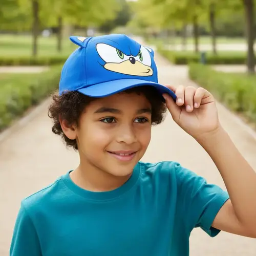 Sonic the Hedgehog Sonic the Hedgehog Pet met Oortjes – Blauwe Kinder Cap – Verstelbaar – Officieel Gelicenseerd