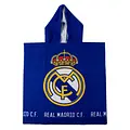 Real Madrid Real Madrid Poncho voor Kinderen – Blauw – 55 x 110 cm – Sneldrogende Kinderponcho met Capuchon – Officieel Gelicenseerd