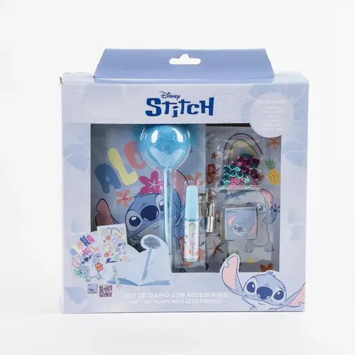 Disney Disney Stitch Dagboek met Slot en Fluffy Pen - Complete Schrijfset met Stickers en Accessoires - Officieel Gelicenseerd