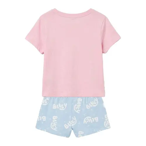 Bluey Bluey en Bingo Shortama Meisjes Roze en Lichtblauw - Korte Pyjama met T-shirt en Short - Officieel Gelicenseerd