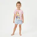 Bluey Bluey en Bingo Shortama Meisjes Roze en Lichtblauw - Korte Pyjama met T-shirt en Short - Officieel Gelicenseerd