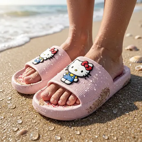 Hello Kitty Hello Kitty Slippers Roze voor Meisjes – Comfortabele Badslippers – Officieel Gelicenseerd