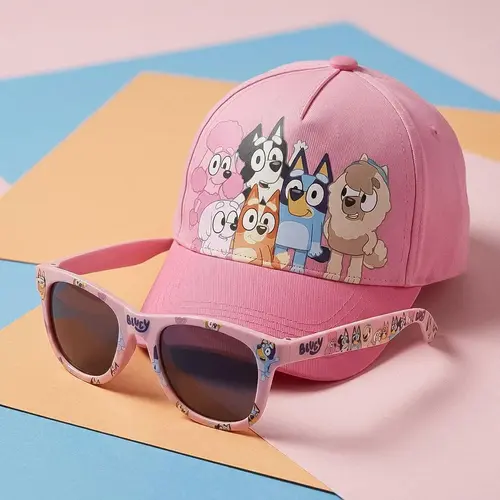 Bluey Bluey en Bingo Pet met Zonnebril voor Meisjes - Roze - UV400 Bescherming - Officieel Gelicenseerd