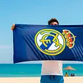 Real Madrid Real Madrid Strandlaken - Polyester Handdoek - Blauw - 70 x 140 cm - Officieel Gelicenseerd