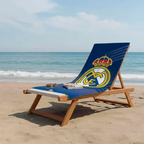 Real Madrid Real Madrid Strandlaken - Polyester Handdoek - Blauw - 70 x 140 cm - Officieel Gelicenseerd