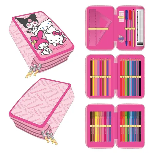 Hello Kitty Hello Kitty and Friends Gevulde Etui 3 Vaks – 46 Delig – Officieel Gelicenseerd