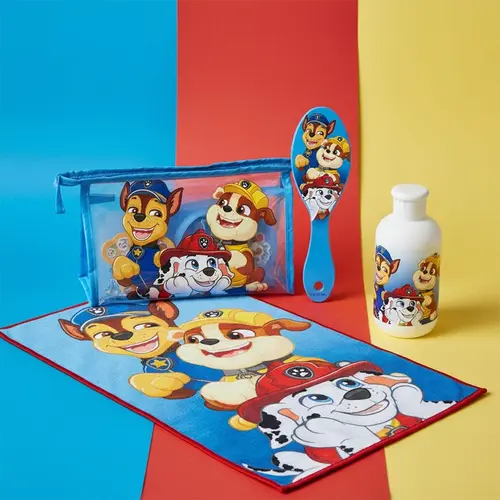 Nickelodeon Paw Patrol Verzorgingsset – Transparante Toilettas, Handdoek, Haarborstel en Flesje – Officieel Gelicenseerd Nickelodeon Paw Patrol Verzorgingsset – Transparante Toilettas, Handdoek, Haarborstel en Flesje – Officieel Gelicenseerd