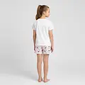Hello Kitty Hello Kitty and Friends Shortama Meisjes Wit Roze – Tweedelige Zomerset met Hello Kitty My Melody Kuromi en Cinnamoroll – Officiële Sanrio Merchandise