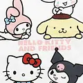 Hello Kitty Hello Kitty and Friends Shortama Meisjes Wit Roze – Tweedelige Zomerset met Hello Kitty My Melody Kuromi en Cinnamoroll – Officiële Sanrio Merchandise