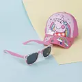 Peppa Pig Peppa Pig Pet en Zonnebril Set Kinderen - Roze - UV400 Bescherming - Verstelbare Pet - Officiële Merchandise