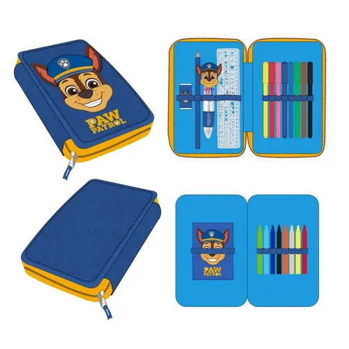 Nickelodeon Paw Patrol Chase Gevulde Fluffy Etui - 1 Zipper Etui met Schoolspullen - Pluche Etui - Officiële Paw Patrol Merchandise Nickelodeon Paw Patrol Chase Gevulde Fluffy Etui - 1 Zipper Etui met Schoolspullen - Pluche Etui - Officiële Paw Patrol Merchandise