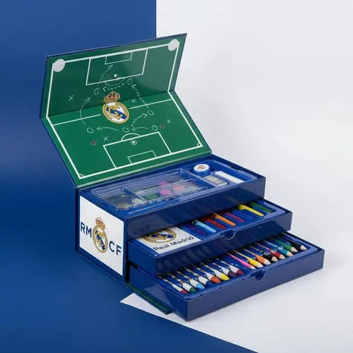 Real Madrid Real Madrid Tekendoos XL - 42 Delige Kleurset met Kleurpotloden, Stiften, Verf en Koffer - Officiële Real Madrid Merchandise Real Madrid Real Madrid Tekendoos XL - 42 Delige Kleurset met Kleurpotloden, Stiften, Verf en Koffer - Officiële Real Madrid Merchandise