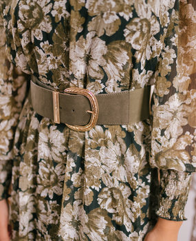 TRUDI ceinture kaki et dorée