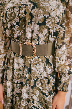 TRUDI ceinture kaki et dorée