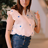 YAIZA chemise bleu à coeur blanc YAIZA chemise bleu à coeur blanc