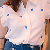 YAIZA chemise bleu à coeur blanc YAIZA chemise bleu à coeur blanc