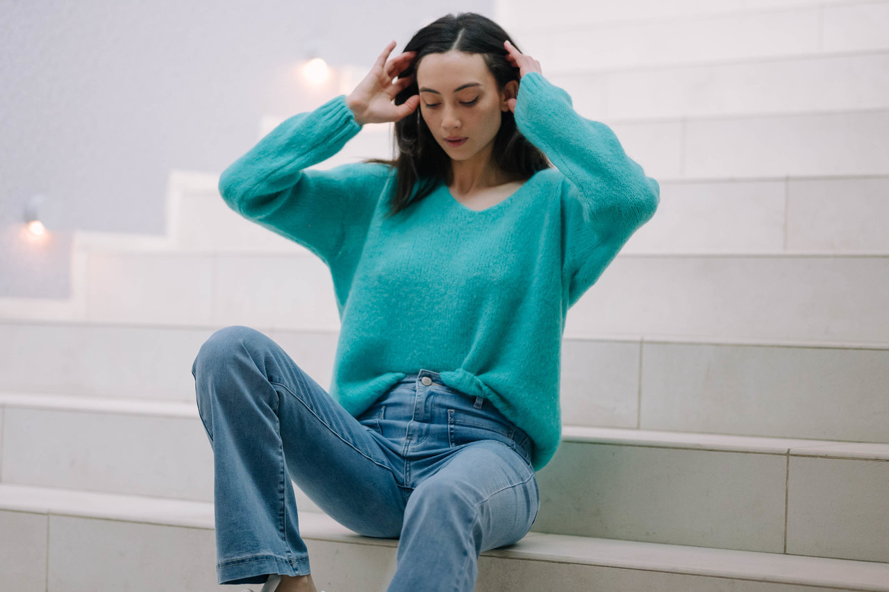 LOAS  pull turquoise LOAS  pull turquoise