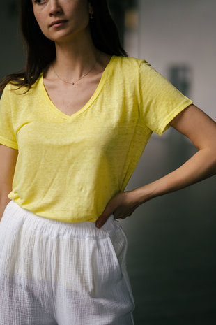 GABIN t-shirt en lin jaune GABIN t-shirt en lin jaune