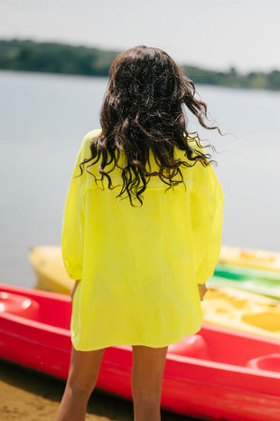PATRIZIA robe-chemise mi-longue jaune