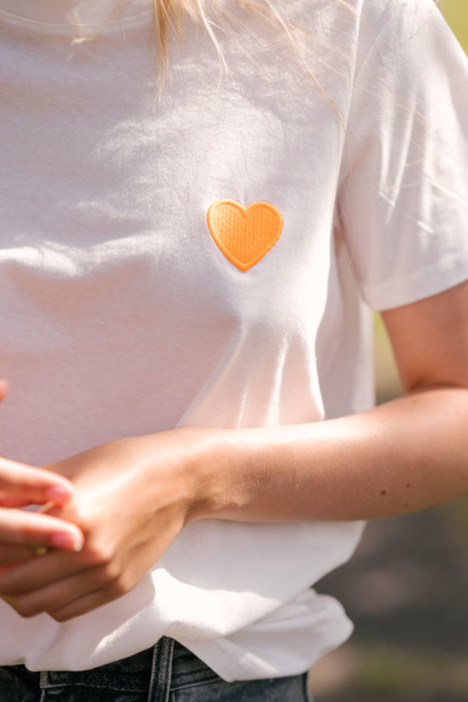 ATHEA t-shirt blanc et orange ATHEA t-shirt blanc et orange