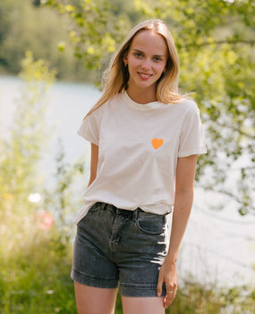 ATHEA t-shirt blanc et orange ATHEA t-shirt blanc et orange