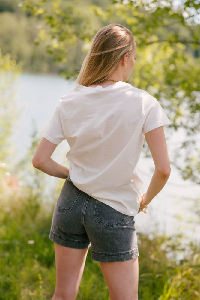 ATHEA t-shirt blanc et orange ATHEA t-shirt blanc et orange