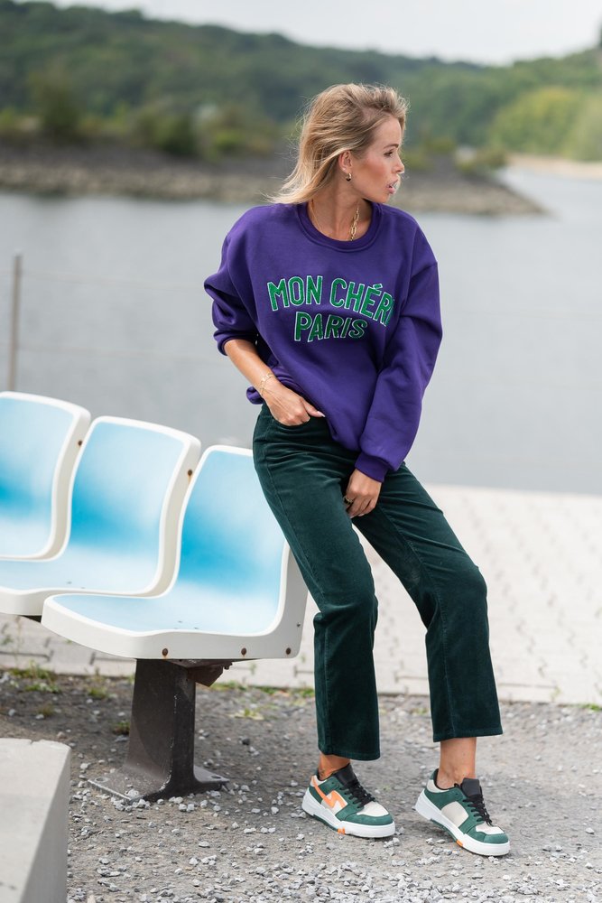 SOLANGE pantalon vert en velours SOLANGE pantalon vert en velours