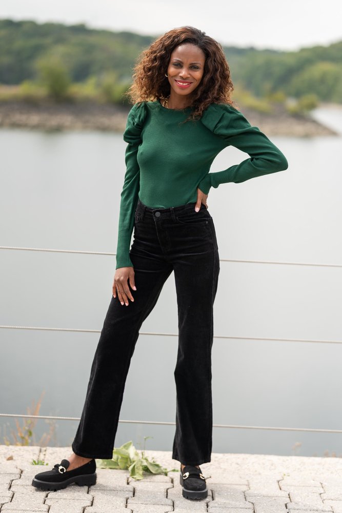 BARBARA pantalon en velours noir BARBARA pantalon en velours noir