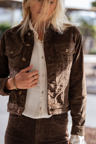 SOLEA veste en velours chocolat SOLEA veste en velours chocolat